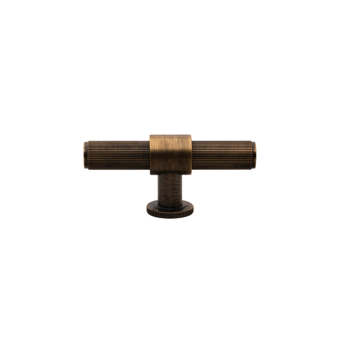Front Momo Handles Belgravia 82mm T Knob Lined Bronze BLGLN082.BNZ - The Blue Space
