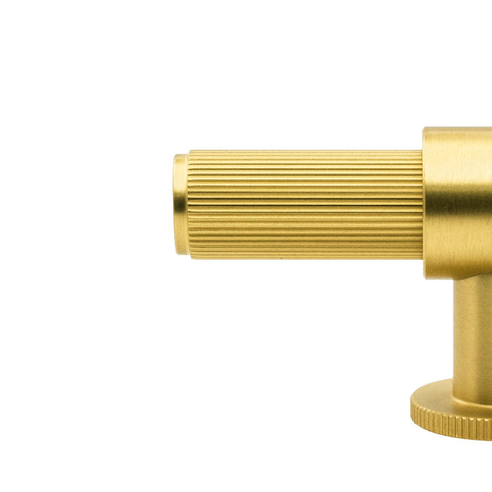 Detail Momo Handles Belgravia 82mm T Knob Lined Brushed Satin Brass BLGLN082.BSB - The Blue Space