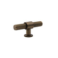 Momo Handles Belgravia 82mm T Knob Lined Dark Brushed Brass BLGLN082.DBB - The Blue Space