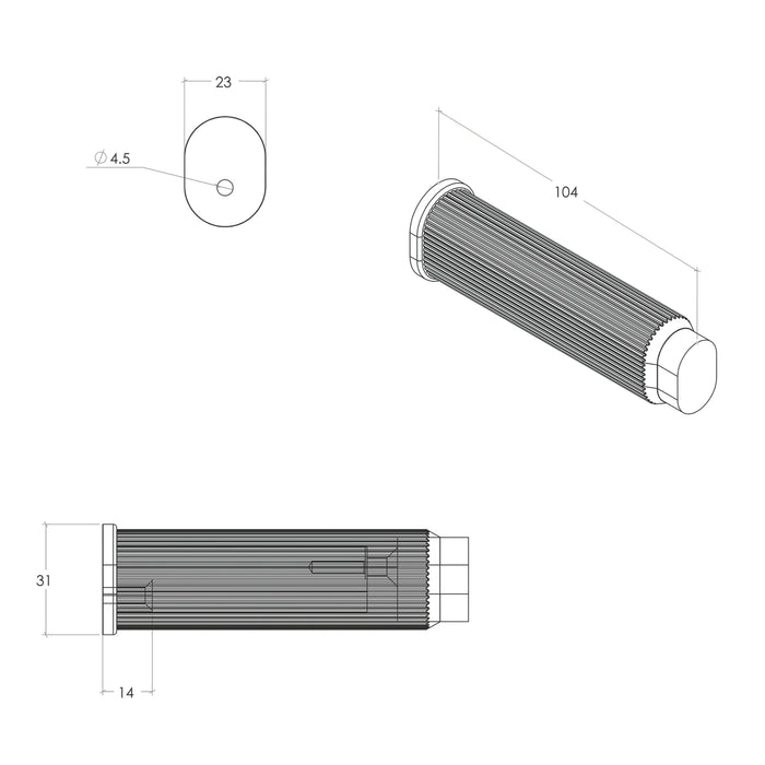 Line Drawing Momo Brooklyn Wall Door Stop 50mm Brushed Bronze BKN8022.050.BRBZ - The Blue Space