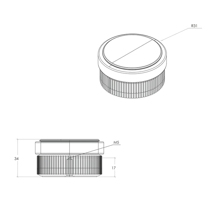 Line Drawing Momo Brooklyn Door Stop 62mm Black Titanium BKN8021.062.TTBL - The Blue Space