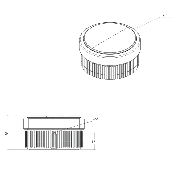 Line Drawing Momo Brooklyn Door Stop 62mm Brushed Black BKN8021.062.BBL - The Blue Space