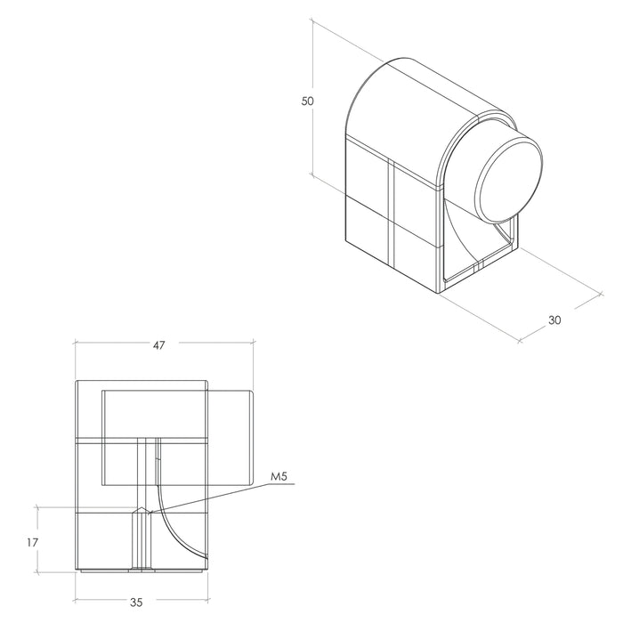Line Drawing Momo Casey Door Stop 47mm Matte Bronze C8016.047.MBZ - The Blue Space