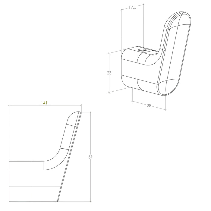Line Drawing Momo Luv Wall Hook 41mm Matte White L7037.041.MWH - The Blue Space