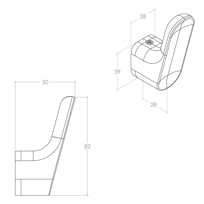 Line Drawing Momo Luv Wood Wall Hook 50mm Oak L7017.050.OAK - The Blue Space