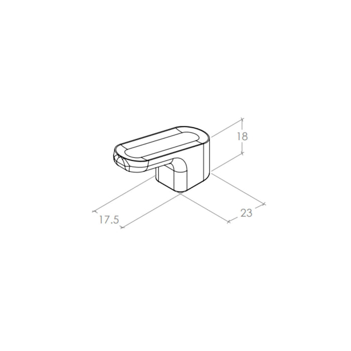 Line Drawing 2 Momo Handles Luv Wood 51mm Angled Knob Oak L0699.051.OAK - The Blue Space
