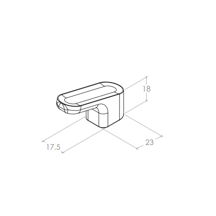 Line Drawing 2 Momo Handles Luv Wood 51mm Angled Knob Walnut L0699.051.WN - The Blue Space