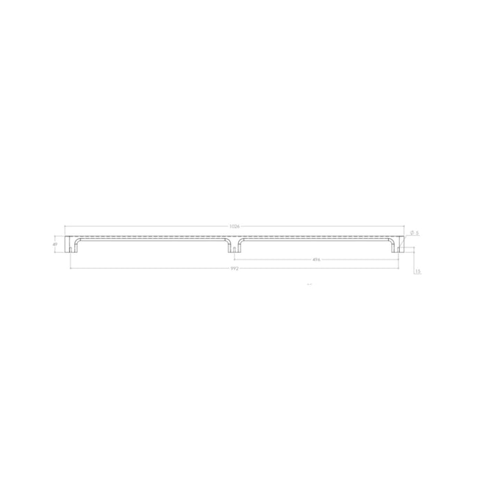 Line Drawing Momo Handles Luv Wood 992mm Big D Handle Oak L0664.992.OAK - The Blue Space