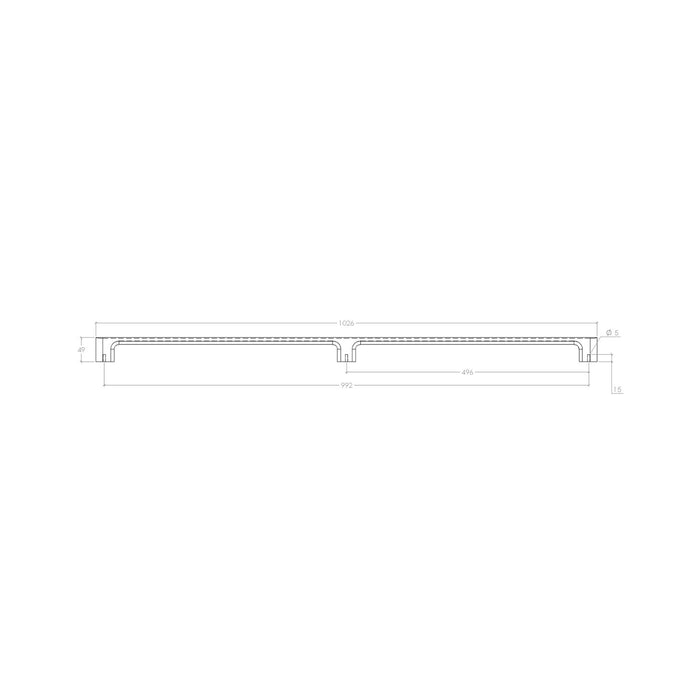 Line Drawing Momo Handles Luv Wood 992mm Big D Handle Walnut L0664.992.WN - The Blue Space