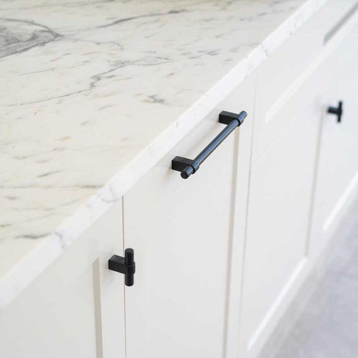 Momo Handles Maida in Black featured in Farmhouse Kitchen - The Blue Space