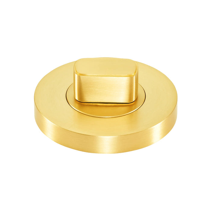 Side View Momo Privacy Thumb Turn Set Brushed Satin Brass MHPS.BSB - The Blue Space