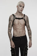 mens thick chain chest harness