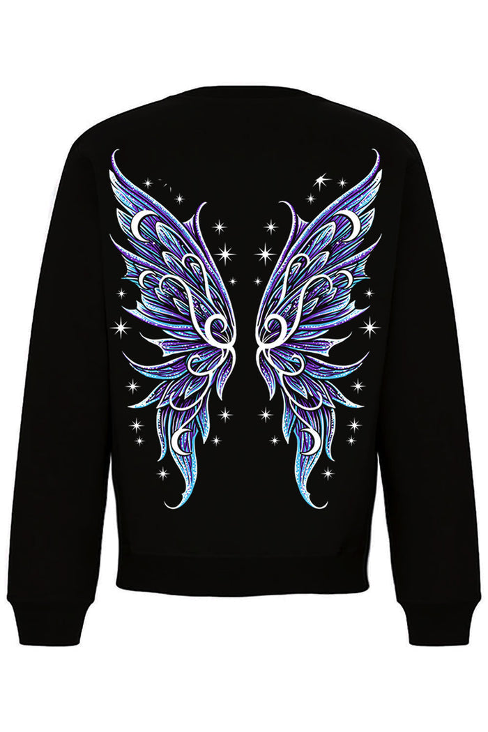 gothic fairy sweater with moth wings on the back