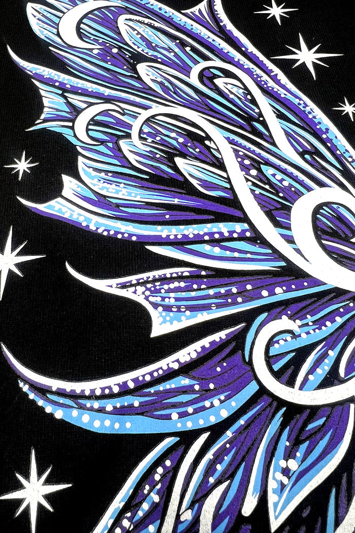 closeup of fairy wings sweatshirt