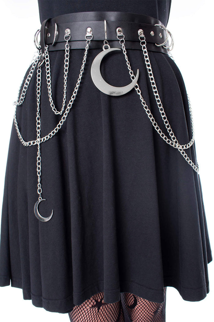 womens draped chain punk waist belt