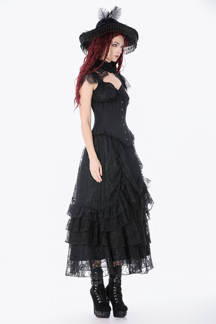 black gothic underbust corset