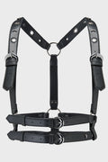 womens vegan leather high-waisted harness belt