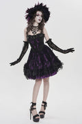 Purple black gothic fashion dress