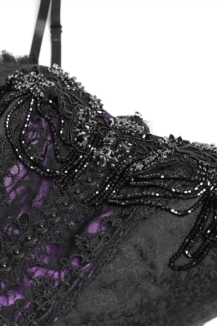 Beaded corset top goth dress from Devil Fashion