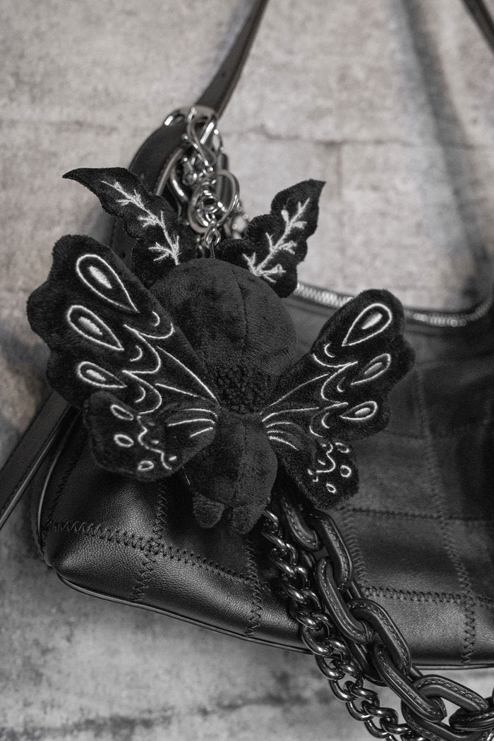 embroidered mothman plush keychain