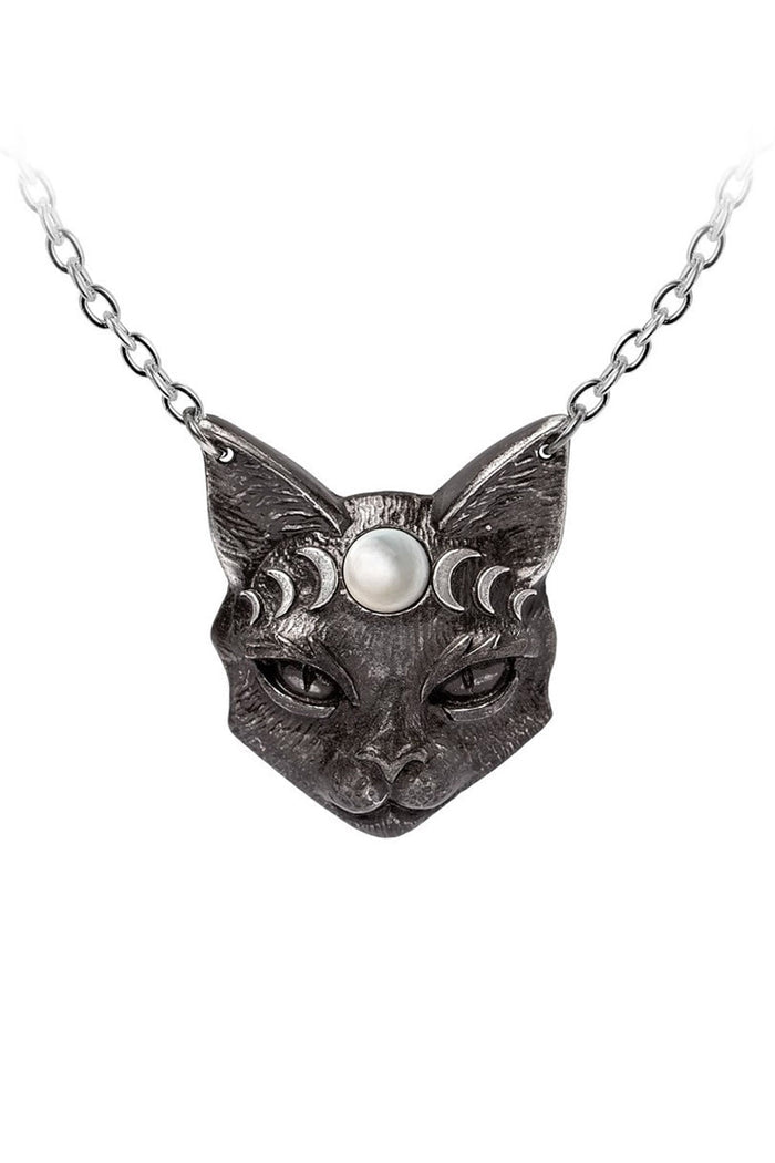 gothic cat necklace by alchemy