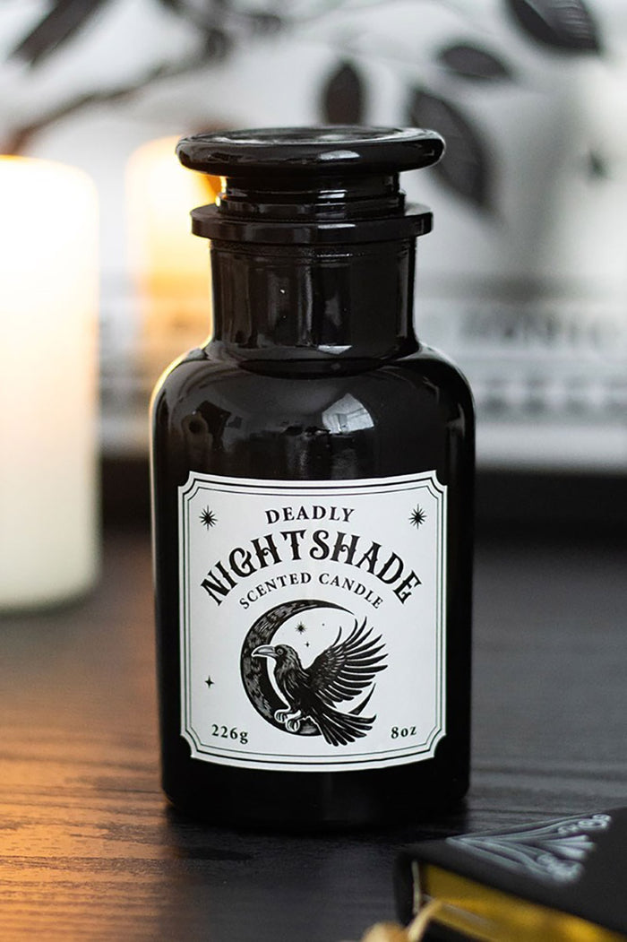 black jarred gothic candle