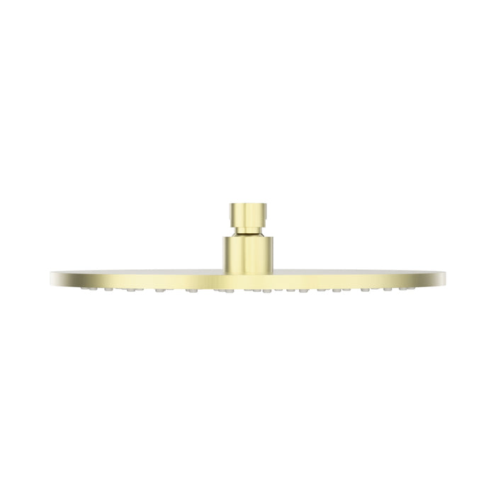 Front Nero 250mm Round Metal Shower Head II Brushed Gold NR507046BG - The Blue Space