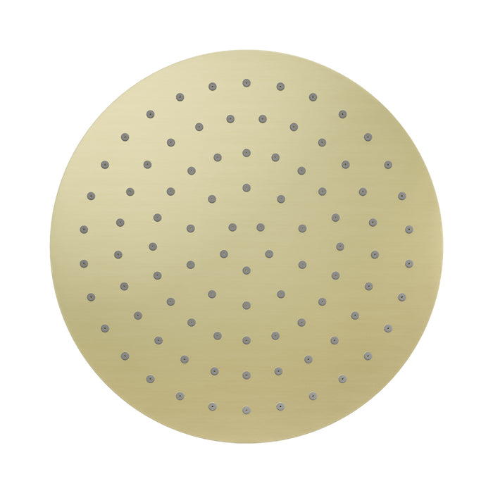 Bottom Nero 250mm Round Metal Shower Head II Brushed Gold NR507046BG - The Blue Space