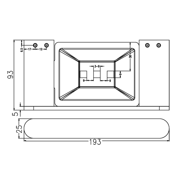 Technical Drawing: Nero Bianca Soap Dish Holder Chrome