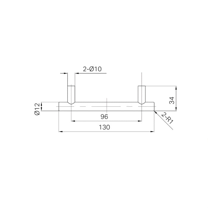 Line Drawing Nero Mecca 130mm Pull Handle Chrome 25F002CH - The Blue Space
