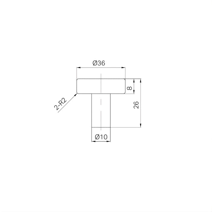 Line Drawing Nero Mecca 36mm Knob Gun Metal 25F007GM - The Blue Space