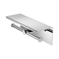 Nero Mecca Double Toilet Roll Holder With Shelf Chrome NR1986ECH - The Blue Space