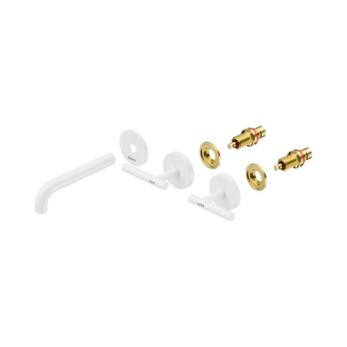 Side Nero Mecca Lever Wall Basin/Bath Set 160mm Spout Trim kits Only Matte White 25D019MW - The Blue Space