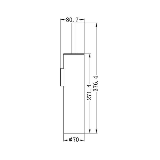 Technical Drawing Nero Mecca Toilet Brush Holder in Matte Black NR1988MB - The Blue Space