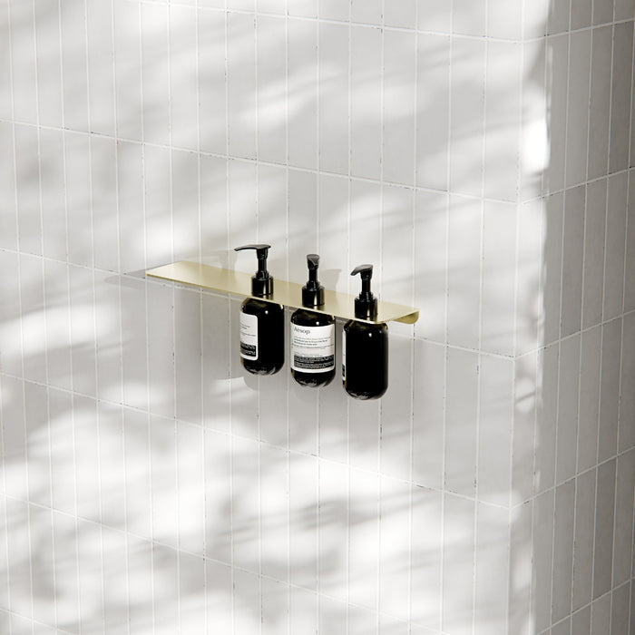 Lifestyle Nero Mecca Triple Soap Bottle Holder With Shelf Brushed Gold NR1985CBG - The Blue Space