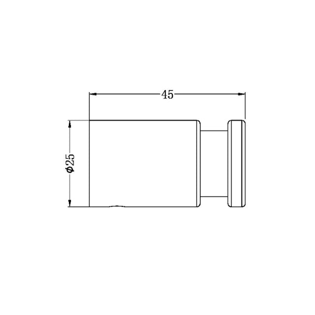 Technical Drawing Nero New Mecca Robe Hook Brushed Gold NR2382BG | The Blue Space
