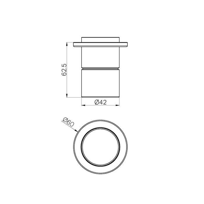Technical Drawing Nero Pure SS316L Shower Mixer Trim Kits Only Brushed Nickel NR172211TBN - The Blue Space