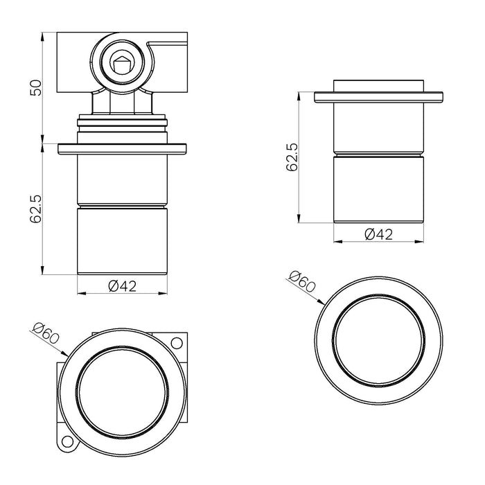 Technical Drawing Nero Pure SS316L Shower Mixer Whole Set Brushed Bronze NR172211BZ - The Blue Space