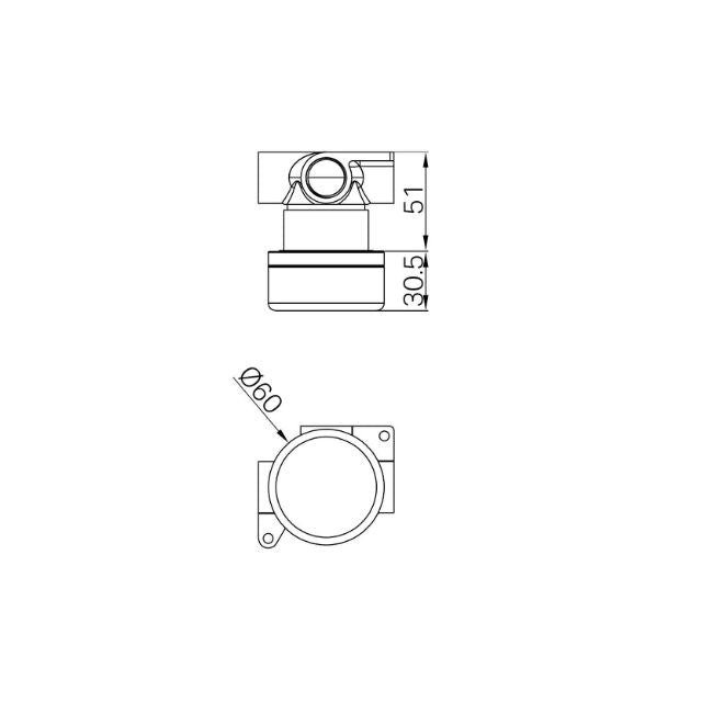 Technical Drawing Nero Serenity Progressive Shower Mixer With Marquina Black Handle Brushed Nickel 24E128BN - The Blue Space
