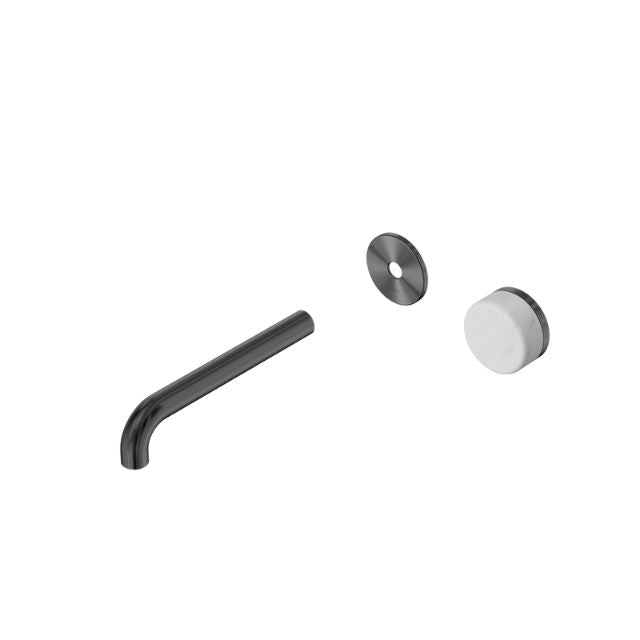 Nero Serenity Progressive Wall Basin Mixer 160mm Spout With Carrara Handle Trim Kit Only Gun Metal 24E103GM - The Blue Space