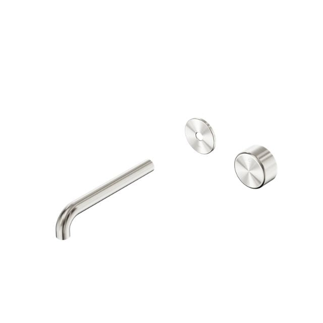 Nero Serenity Progressive Wall Basin Mixer 160mm Spout With Metal Handle Trim Kit Only Brushed Nickel 24E108BN - The Blue Space