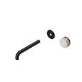 Nero Serenity Progressive Wall Basin Mixer 160mm Spout With Rome Travertine Handle Trim Kit Only Matte Black 24E105MB - The Blue Space