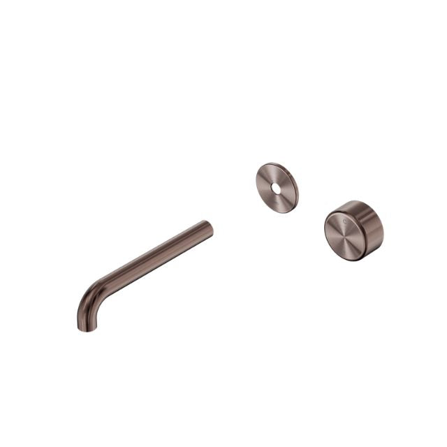 Nero Serenity Progressive Wall Basin Mixer 185mm Spout With Metal Handle Trim Kit Only Brushed Bronze 24E114BZ - The Blue Space