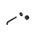 Nero Serenity Progressive Wall Basin Mixer 220mm Spout With Marquina Black Handle Trim Kit Only Matte Black 24E127MB - The Blue Space