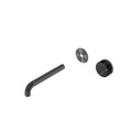 Nero Serenity Progressive Wall Basin Mixer 220mm Spout With Marquina Black Handle Trim Kit Only Gun Metal 24E127GM - The Blue Space