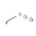 Nero Serenity Wall Basin Set 160mm Offset spout With Carrara Handle Trim Kit Only Brushed Nickel 24D092BN - The Blue Space