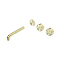 Nero Serenity Wall Basin Set 185mm Offset spout With Metal Handle Trim Kit Only Brushed Gold 24D103BG - The Blue Space
