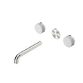 Nero Serenity Wall Basin Set 185mm Spout With Carrara Handle Trim Kit Only Brushed Nickel 24D080BN - The Blue Space