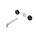Nero Serenity Wall Basin Set 185mm Spout With Marquina Black Handle Trim Kit Only Brushed Nickel 24D111BN - The Blue Space