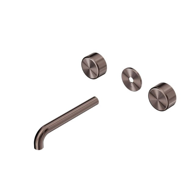 Nero Serenity Wall Basin Set 185mm Spout With Metal Handle Trim Kit Only Brushed Bronze 24D085BZ - The Blue Space